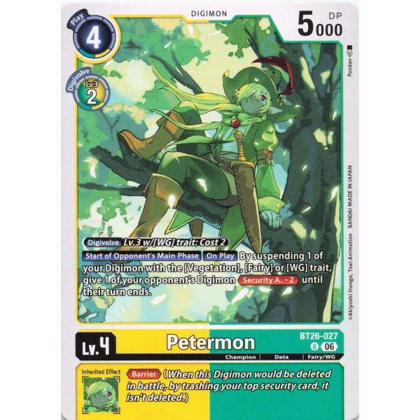 Digimon TCG BT26-027 Petermon U TIMELESS BONDS Card Game