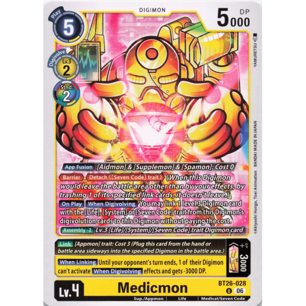 Digimon TCG BT26-028 Medicmon U TIMELESS BONDS Card Game