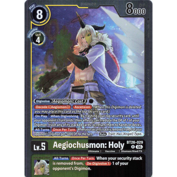 Digimon TCG BT26-029 Aegiochusmon: Holy R TIMELESS BONDS Card Game
