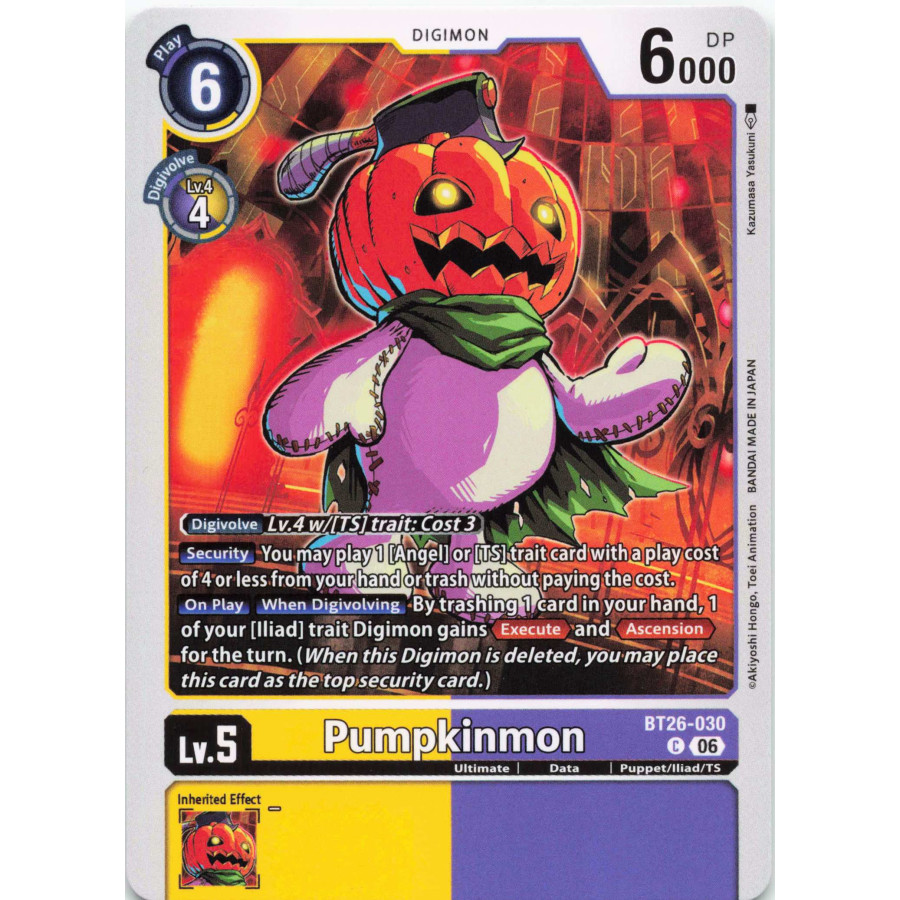 Digimon TCG BT26-030 Pumpkinmon C TIMELESS BONDS Card Game