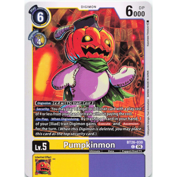 Digimon TCG BT26-030 Pumpkinmon C TIMELESS BONDS Card Game
