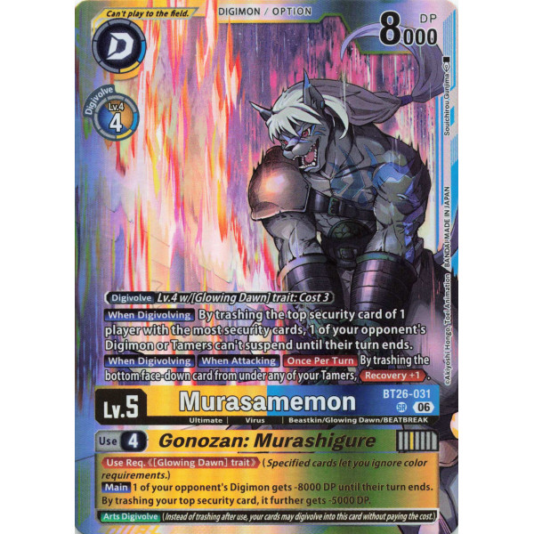 Digimon TCG BT26-031 Murasamemon SR TIMELESS BONDS Card Game