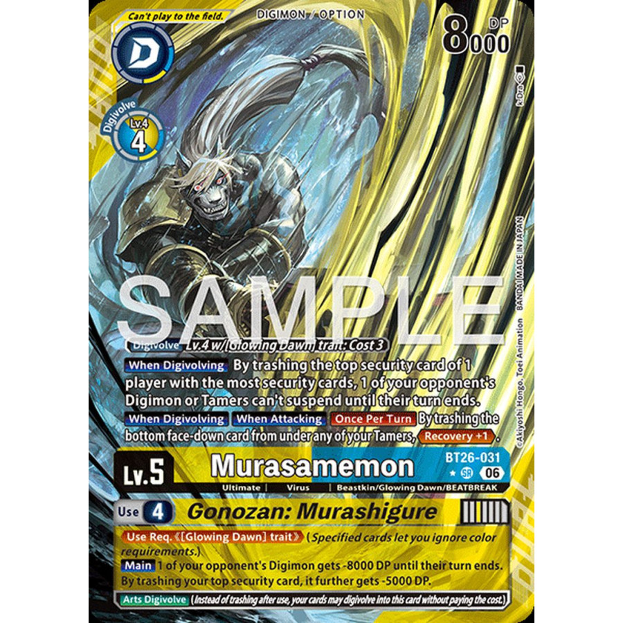 Digimon TCG BT26-031AA Murasamemon AA/SR TIMELESS BONDS Card Game