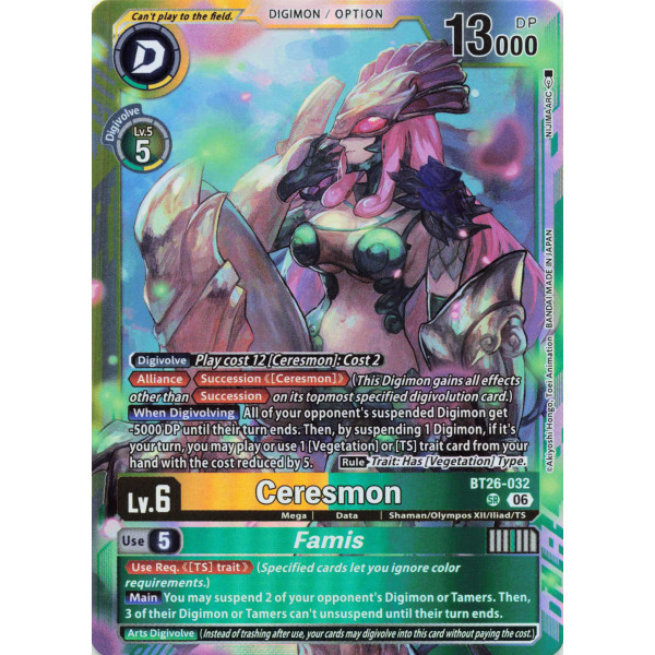 Digimon TCG BT26-032 Ceresmon SR TIMELESS BONDS Card Game