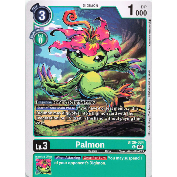 Digimon TCG BT26-034 Palmon C TIMELESS BONDS Card Game