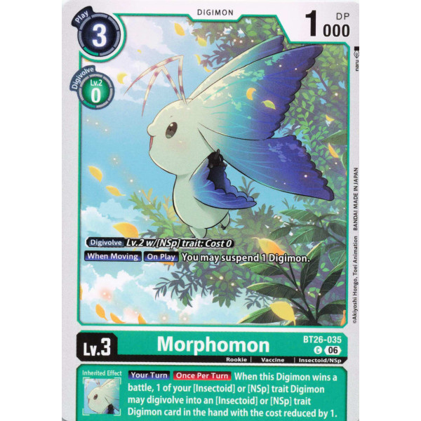 Digimon TCG BT26-035 Morphomon C TIMELESS BONDS Card Game