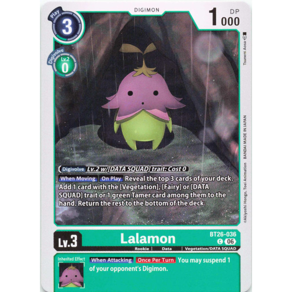 Digimon TCG BT26-036 Lalamon C TIMELESS BONDS Card Game
