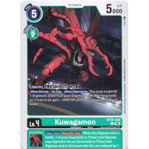 Digimon TCG BT26-038 Kuwagamon C TIMELESS BONDS Card Game