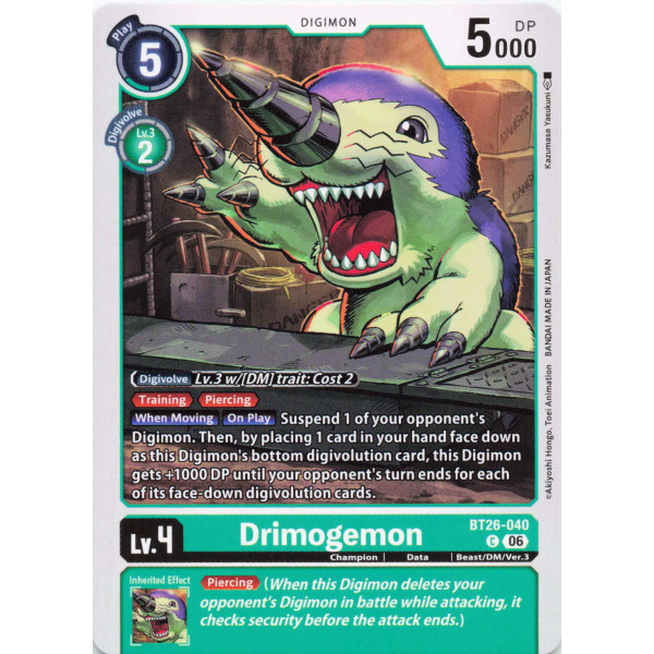 Digimon TCG BT26-040 Drimogemon C TIMELESS BONDS Card Game