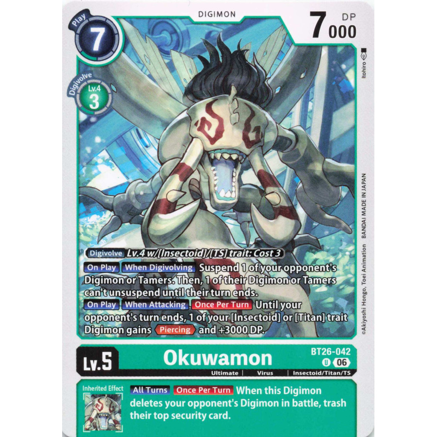 Digimon TCG BT26-042 Okuwamon U TIMELESS BONDS Card Game