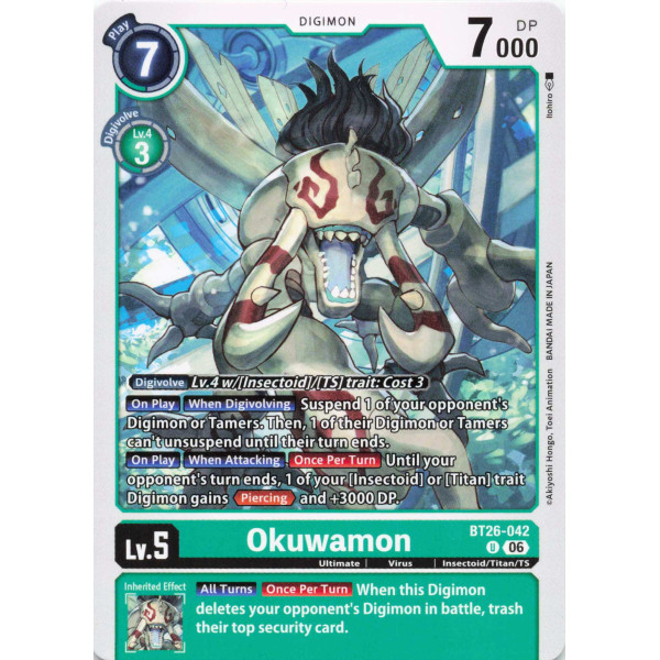Digimon TCG BT26-042 Okuwamon U TIMELESS BONDS Card Game