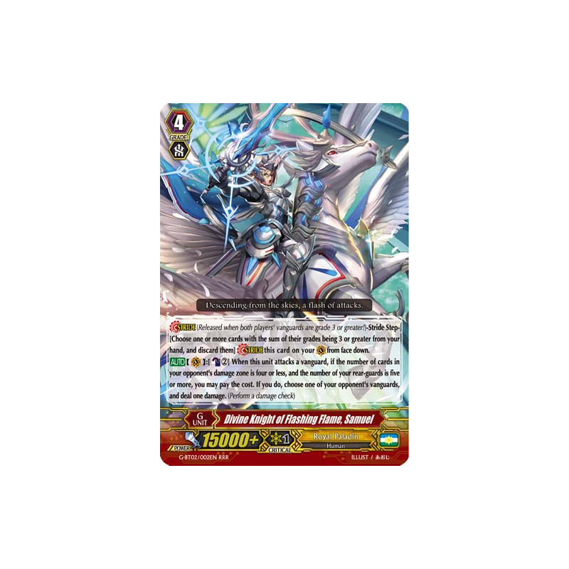 Vanguard_TCG_card_G-BT02_002EN_RRR_Divine_Knight_of_Flashing_Flame_Samuel_Soaring_Ascent_of_Gale_Blossom