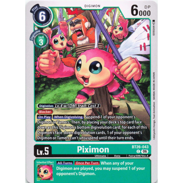 Digimon TCG BT26-043 Piximon C TIMELESS BONDS Card Game