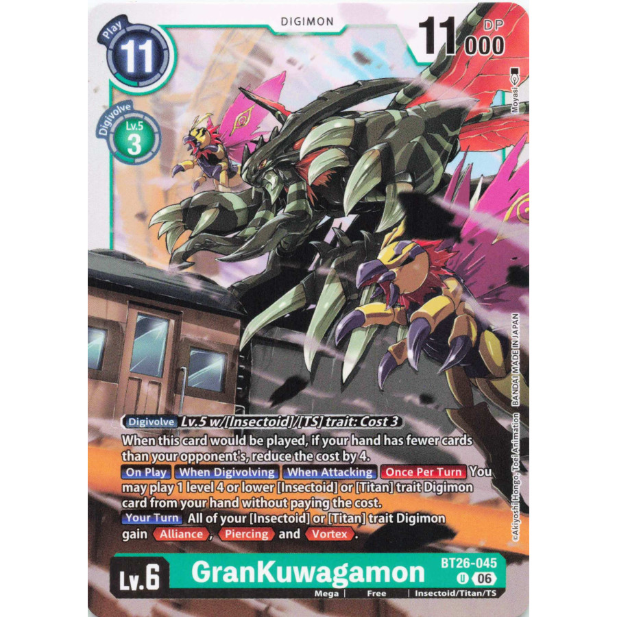 Digimon TCG BT26-045 GranKuwagamon U TIMELESS BONDS Card Game