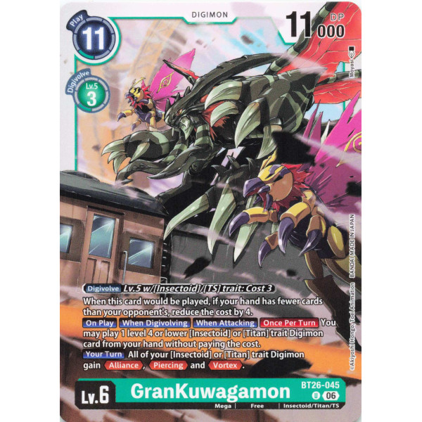 Digimon TCG BT26-045 GranKuwagamon U TIMELESS BONDS Card Game