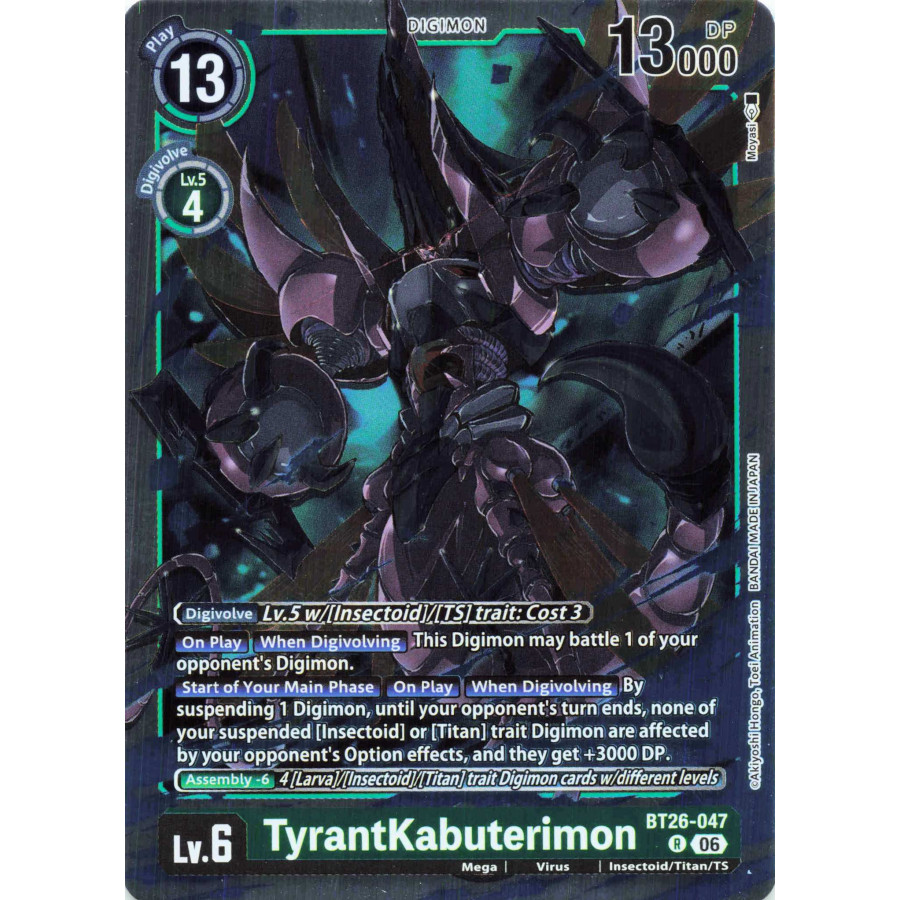 Digimon TCG BT26-047 TyrantKabuterimon R TIMELESS BONDS Card Game