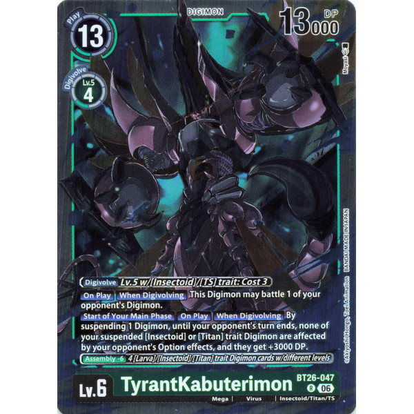 Digimon TCG BT26-047 TyrantKabuterimon R TIMELESS BONDS Card Game