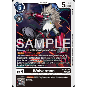 Digimon TCG BT26-053 Wolvermon U TIMELESS BONDS Card Game