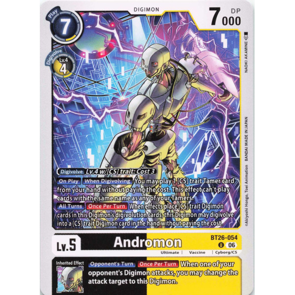 Digimon TCG BT26-054 Andromon U TIMELESS BONDS Card Game