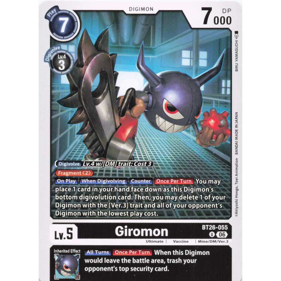 Digimon TCG BT26-055 Giromon U TIMELESS BONDS Card Game