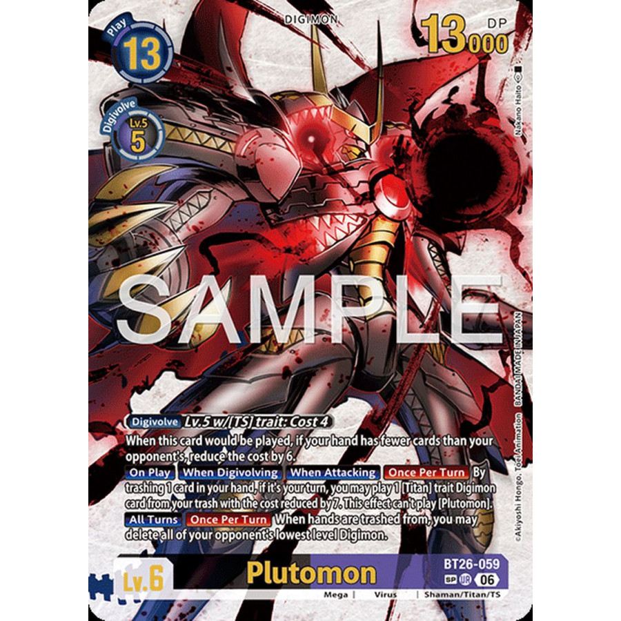 Digimon TCG BT26-059AA2 Plutomon AA2/UR TIMELESS BONDS Card Game