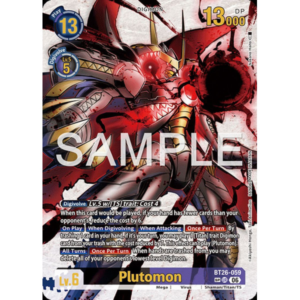 Digimon TCG BT26-059AA2 Plutomon AA2/UR TIMELESS BONDS Card Game