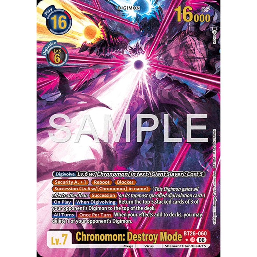 Digimon TCG BT26-060AA Chronomon: Destroy Mode AA/UR TIMELESS BONDS Card Game