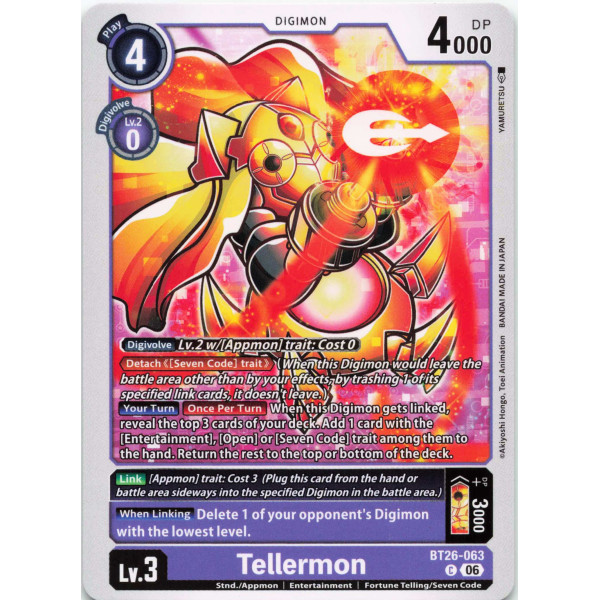 Digimon TCG BT26-063 Tellermon C TIMELESS BONDS Card Game