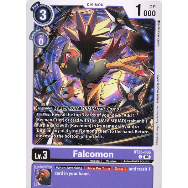 Digimon TCG BT26-065 Falcomon C TIMELESS BONDS Card Game