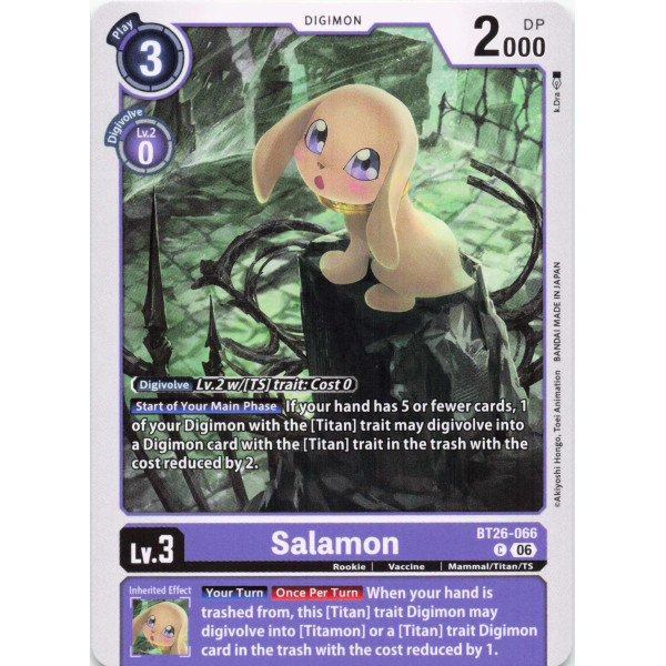 Digimon TCG BT26-066 Salamon C TIMELESS BONDS Card Game