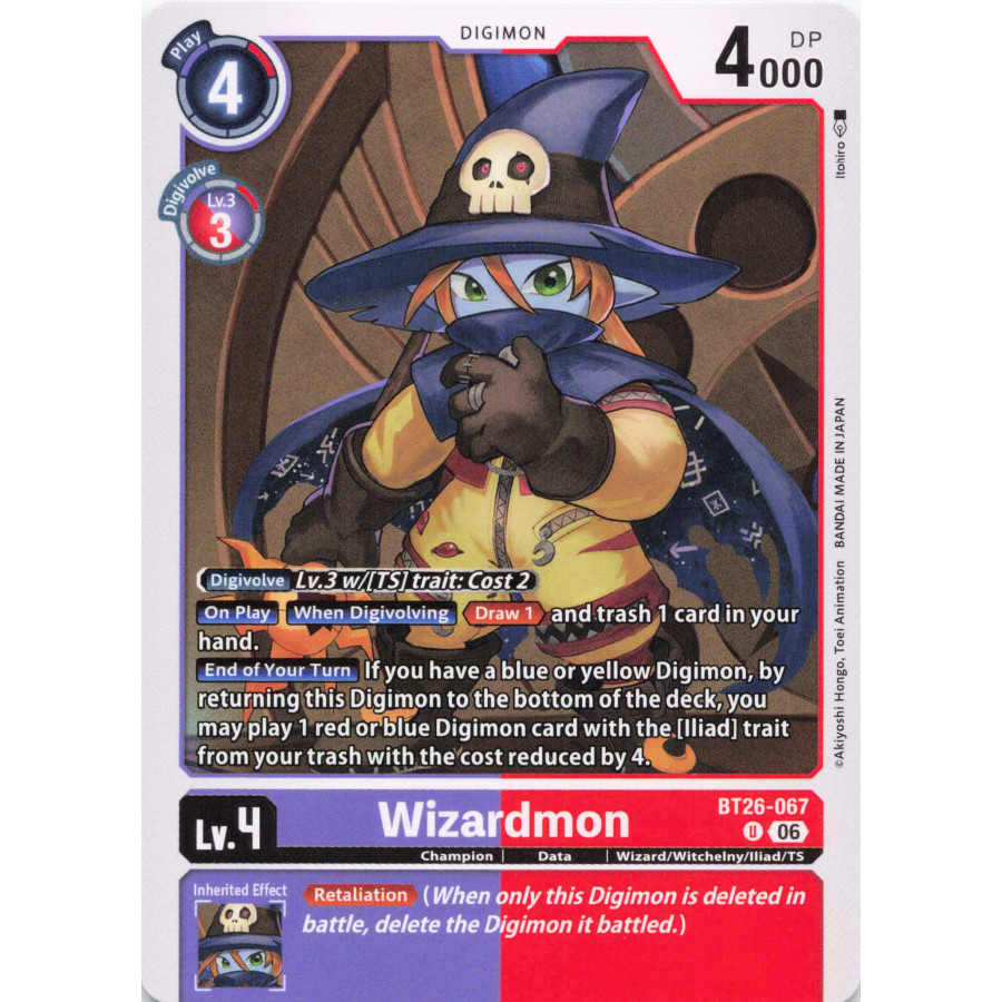 Digimon TCG BT26-067 Wizardmon U TIMELESS BONDS Card Game