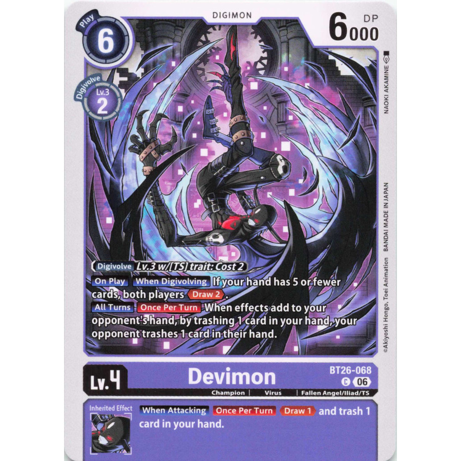 Digimon TCG BT26-068 Devimon C TIMELESS BONDS Card Game