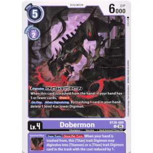 Digimon TCG BT26-069 Dobermon U TIMELESS BONDS Card Game