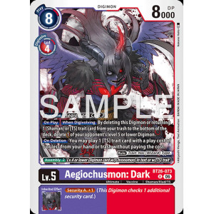 Digimon TCG BT26-073 Aegiochusmon: Dark R TIMELESS BONDS Card Game