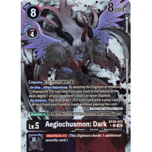 Digimon TCG BT26-073AA Aegiochusmon: Dark AA/R TIMELESS BONDS Card Game