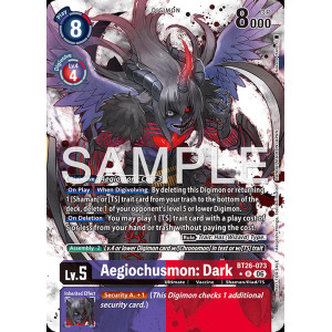 Digimon TCG BT26-073AA Aegiochusmon: Dark AA/R TIMELESS BONDS Card Game