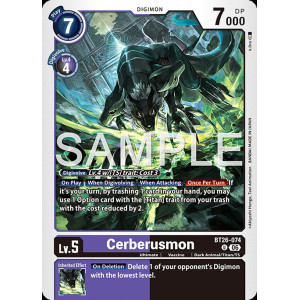 Digimon TCG BT26-074 Cerberusmon U TIMELESS BONDS Card Game