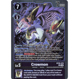 Digimon TCG BT26-076 Crowmon R TIMELESS BONDS Card Game