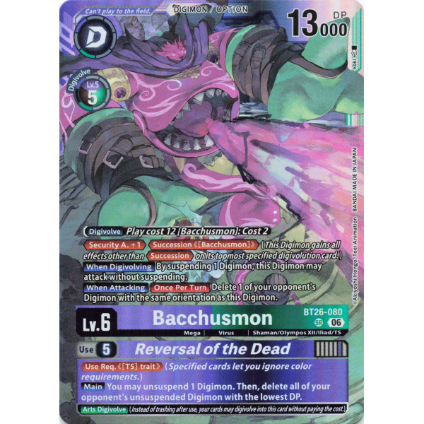 Digimon TCG BT26-080 Bacchusmon SR TIMELESS BONDS Card Game