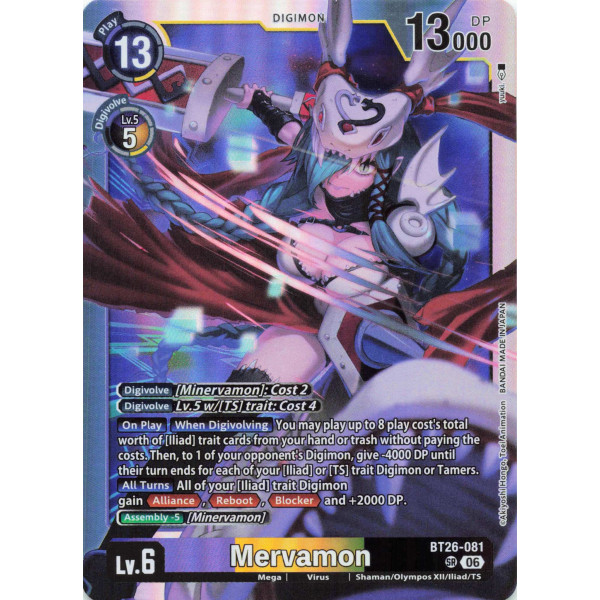 Digimon TCG BT26-081 Mervamon SR TIMELESS BONDS Card Game