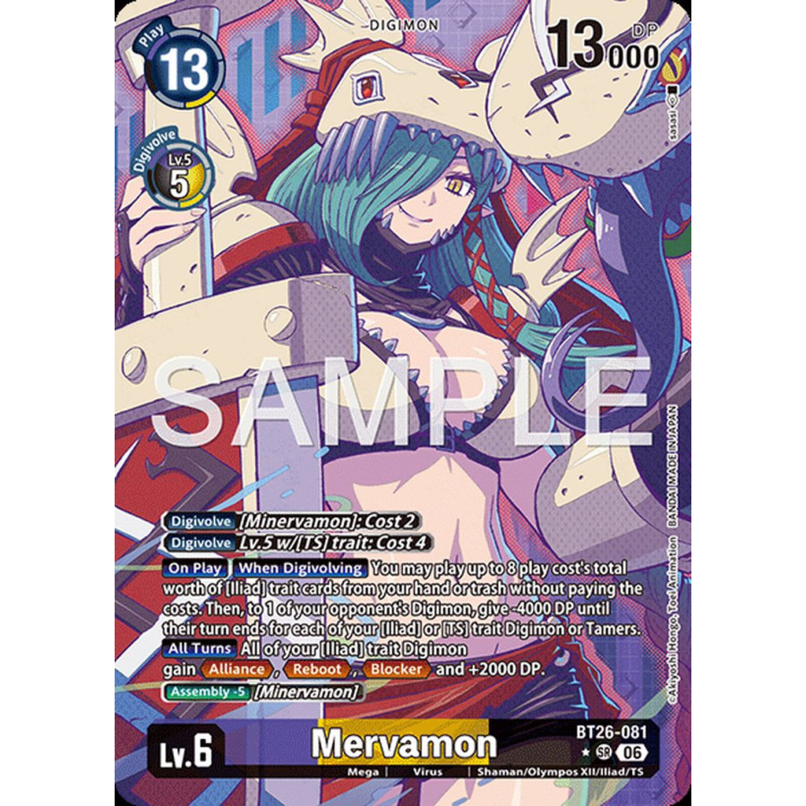 Digimon TCG BT26-081AA Mervamon AA/SR TIMELESS BONDS Card Game