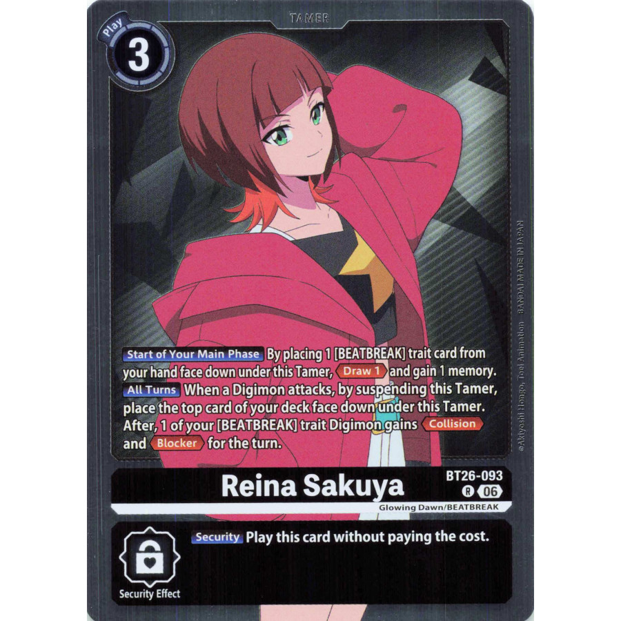 Digimon TCG BT26-093 Reina Sakuya R TIMELESS BONDS Card Game