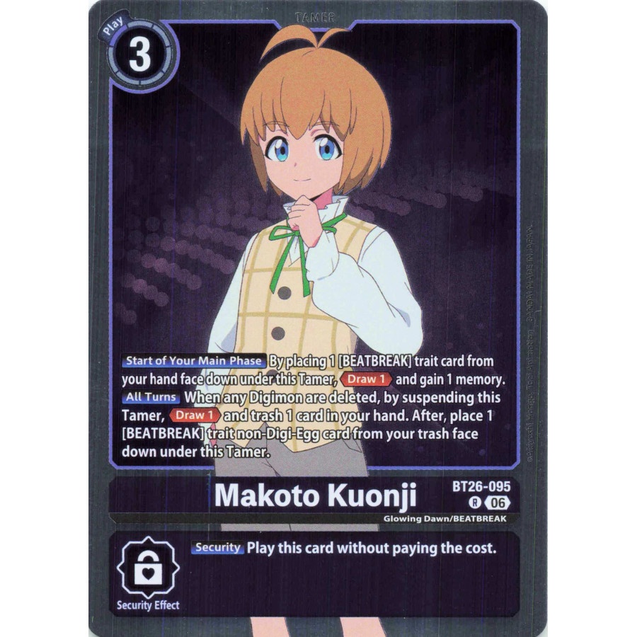 Digimon TCG BT26-095 Makoto Kuonji R TIMELESS BONDS Card Game