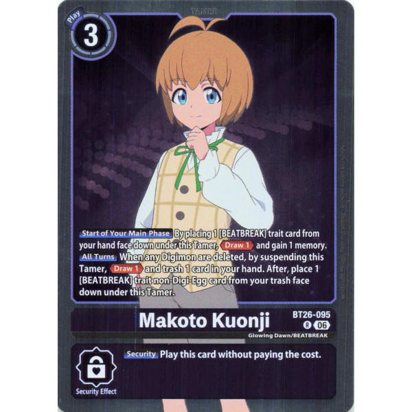 Digimon TCG BT26-095 Makoto Kuonji R TIMELESS BONDS Card Game
