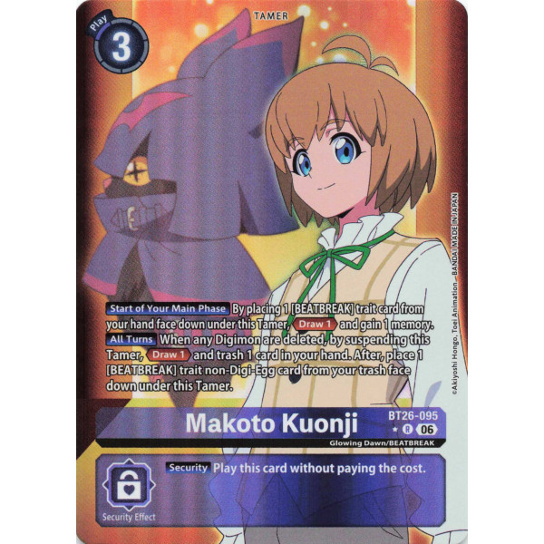 Digimon TCG BT26-095AA Makoto Kuonji AA/R TIMELESS BONDS Card Game