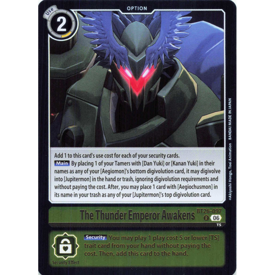 Digimon TCG BT26-097 The Thunder Emperor Awakens R TIMELESS BONDS Card Game