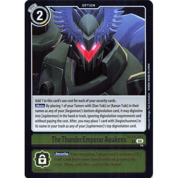 Digimon TCG BT26-097 The Thunder Emperor Awakens R TIMELESS BONDS Card Game
