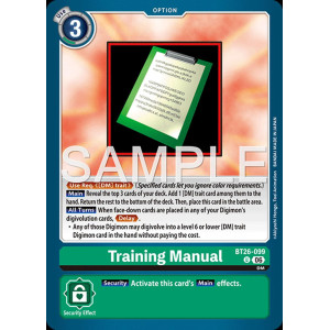 Digimon TCG BT26-099 Training Manual U TIMELESS BONDS Card Game