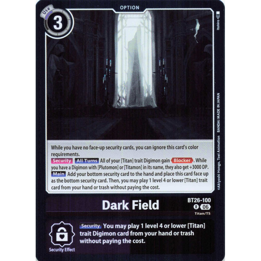 Digimon TCG BT26-100 Dark Field R TIMELESS BONDS Card Game