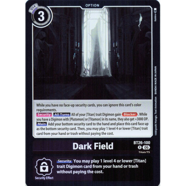 Digimon TCG BT26-100 Dark Field R TIMELESS BONDS Card Game